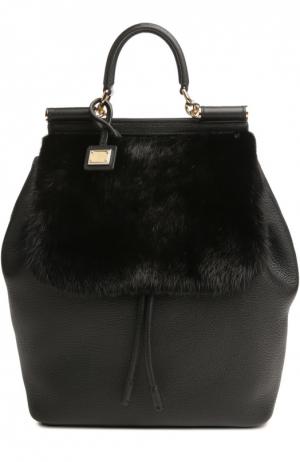 Рюкзак с зеркалом Dolce&Gabbana. Цвет: черный