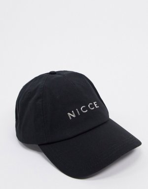 Черная кепка с металлическим рельефным логотипом-Черный Nicce