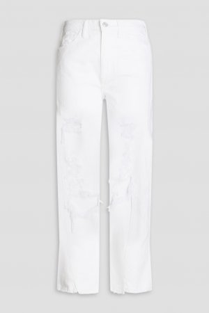 Le Jane прямые джинсы с высокой посадкой и потертостями , белый Frame