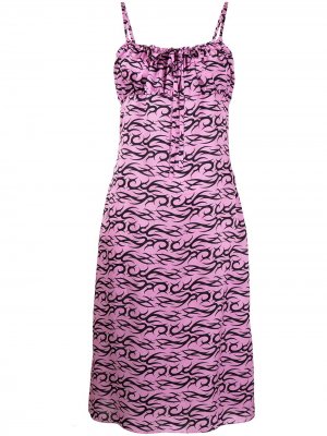 Платье-комбинация Mary с принтом Ashley Williams. Цвет: розовый