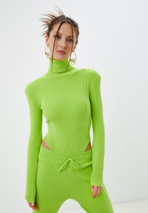 Боди adidas Originals X IVY PARK, Turtleneck Rib Knit Bodysuit. Цвет: зеленый
