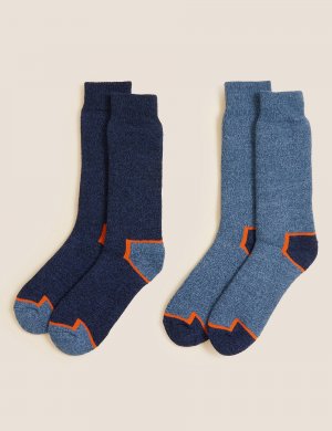 2 пары тяжелых рабочих носков Freshfeet , темно-синий Marks & Spencer