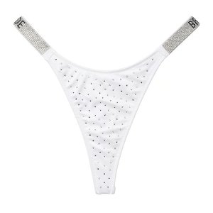 Плавки бикини Victoria's Secret Swim Shine Strap Thong, белый Victoria's. Цвет: белый