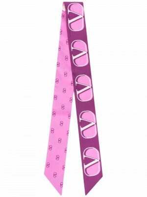 VLogo pattern silk scarf Valentino. Цвет: фиолетовый