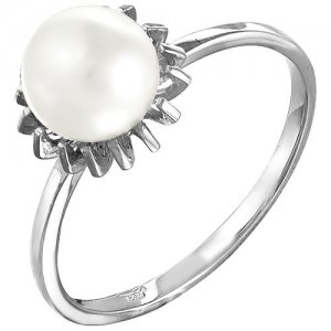 Серебряное кольцо с жемчугом 190-5-421 TEOSA