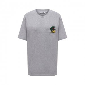 Хлопковая футболка Lacoste. Цвет: серый