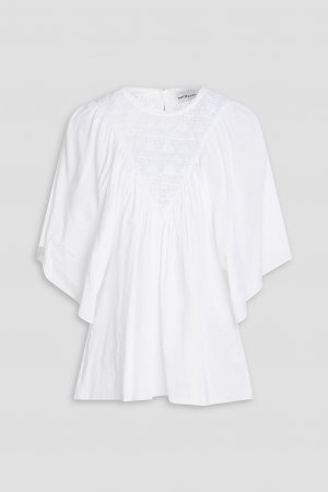 Тканая блузка со сборками и кружевными вставками , белый ANTIK BATIK