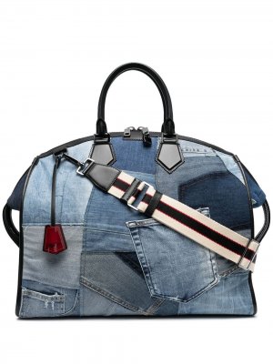 Дорожная сумка в технике пэчворк Dolce & Gabbana. Цвет: синий
