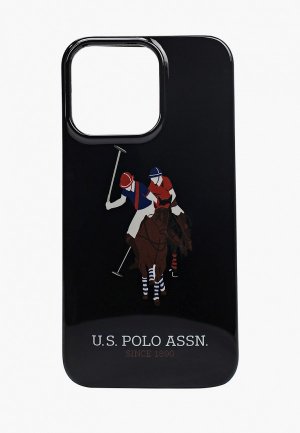Чехол для iPhone U.S. Polo Assn. 13 Pro TPU Logo Big horse Hard Black. Цвет: черный