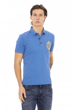 Рубашка-поло S/s Crown Embroidery, голубой/золотой Billionaire