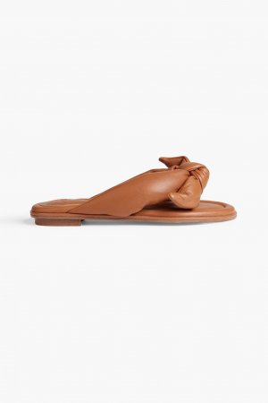 Мягкие кожаные сандалии Clarita с бантиком ALEXANDRE BIRMAN, загар Birman