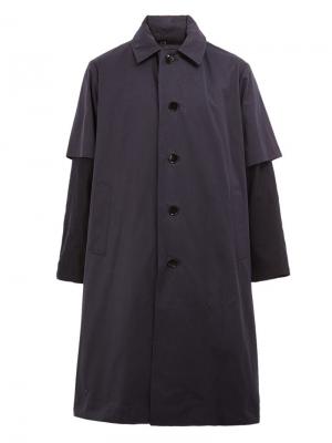 Пальто с многослойными рукавами 08Sircus. Цвет: синий