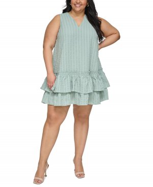 Платье свободного кроя из жатого хлопка с оборками и подолом больших размеров Calvin Klein