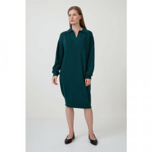 Платье-поло , повседневное, оверсайз, вязаное, размер 44, зеленый Baon. Цвет: зеленый