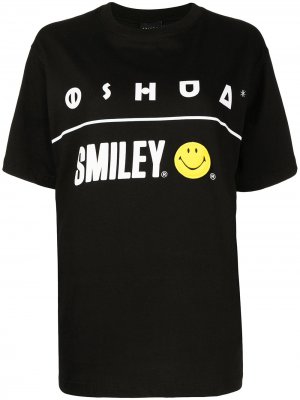 Smiley face print T-shirt Joshua Sanders. Цвет: черный