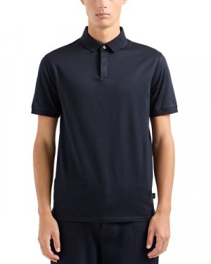 Рубашка поло с короткими рукавами из мерсеризованного хлопка Emporio Armani