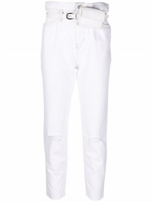 Detachable-pouch cropped slim-cut jeans LIU JO. Цвет: белый
