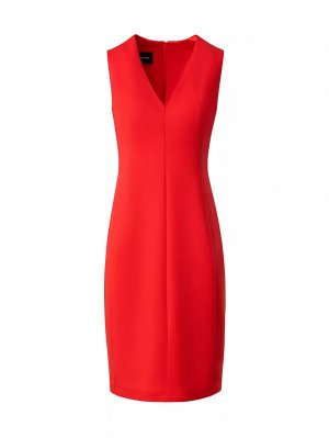 Шерстяное платье-футляр с V-образным вырезом , цвет cadmium Akris