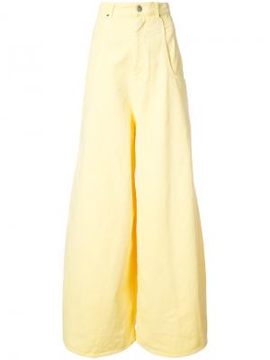 Широкие джинсы Martine Rose. Цвет: жёлтый и оранжевый