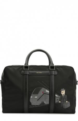 Дорожная сумка Sicilian Man с плечевым ремнем Dolce & Gabbana. Цвет: черный