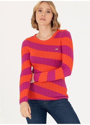 Женский фиолетовый свитер с круглым вырезом U.S. Polo Assn.