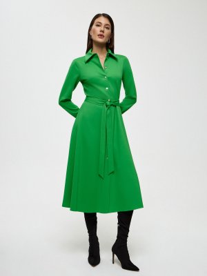 Платье-рубашка длины миди Charuel. Цвет: ярко-зеленый