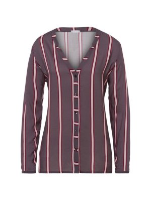 Тканая пижамная рубашка с длинными рукавами Hanro, цвет Sleek Stripe HANRO