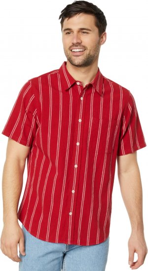 Идеальная рубашка с коротким рукавом – мятый хлопок , цвет Twin Pinstripe Carmine Madewell