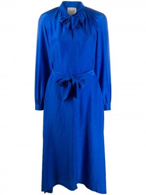Платье миди с завязками Forte. Цвет: синий