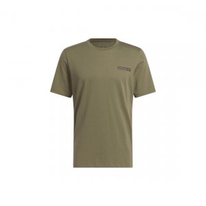 Originals Trefoil Letter Logo Print Round Neck Short Sleeve T-Shirt Men Tops Rock-Layer-Olive-Green HS3055 Adidas