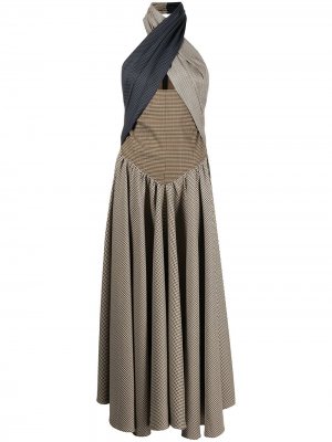 Платье в стиле колор-блок Rokh. Цвет: коричневый