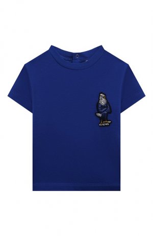 Хлопковая футболка Emporio Armani. Цвет: синий