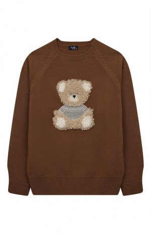 Шерстяной пуловер Il Gufo. Цвет: коричневый