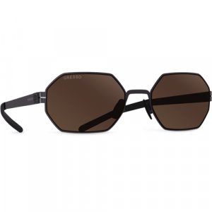 Солнцезащитные очки Gresso, шестиугольные, черный GRESSO. Цвет: коричневый
