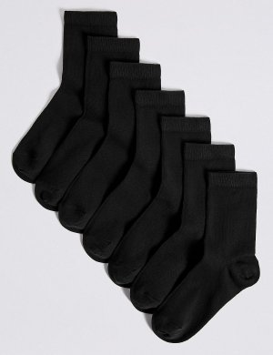 Носки детские (7 пар), черные , Marks&Spencer Marks & Spencer. Цвет: черный
