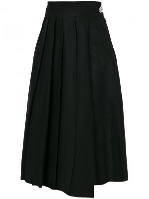 Плиссированная юбка миди A.W.A.K.E.. Цвет: чёрный