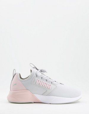 Сетчатые кроссовки серого и розового цвета PUMA Training Retaliate-Серый
