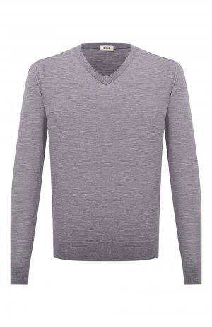 Шерстяной пуловер Z Zegna. Цвет: серый