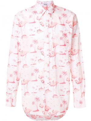 Рубашка с рисунком из фламинго Engineered Garments. Цвет: розовый