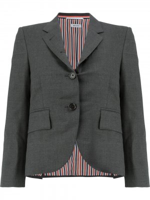 Однобортный пиджак с заостренными лацканами Thom Browne. Цвет: серый