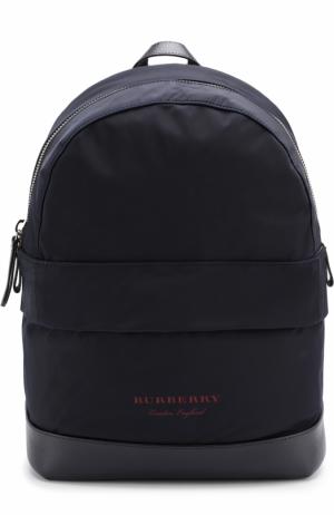 Рюкзак с логотипом бренда Burberry. Цвет: синий