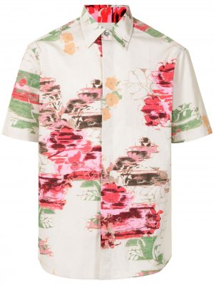 Рубашка с короткими рукавами и цветочным принтом Dunhill. Цвет: бежевый