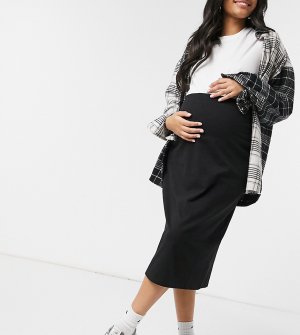 Эксклюзивная облегающая юбка миди черного цвета -Черный Outrageous Fortune Maternity