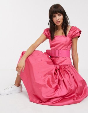 Платье миди с заниженной талией и поясом -Розовый Rachel Antonoff