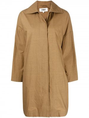Однобортное пальто Cocoon YMC. Цвет: коричневый