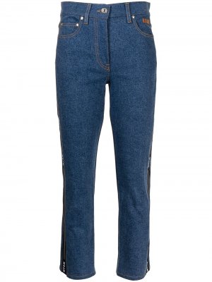 Укороченные джинсы прямого кроя с логотипом MSGM. Цвет: синий