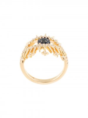 Серебряное кольцо с декором в виде глаза APM Monaco. Цвет: золотистый