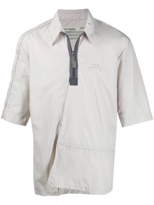 Рубашка с короткими рукавами и молнией A-COLD-WALL*. Цвет: серый