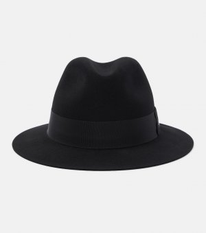 Шляпа-федора из шерстяного фетра, черный Saint Laurent