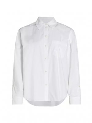 Хлопковая рубашка свободного кроя с высоким и низким вырезом , белый Derek Lam 10 Crosby